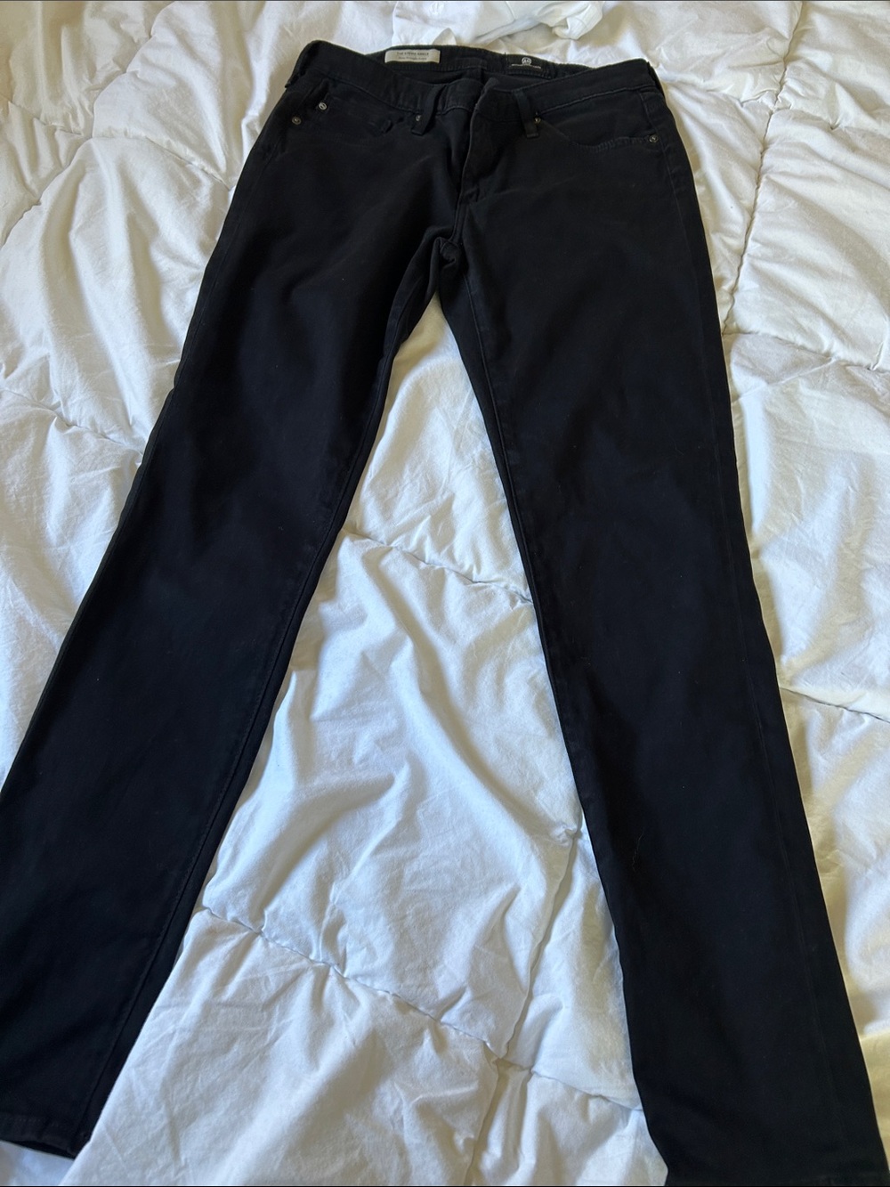 AG Adriano Goldschmied The Stevie Slim Straight Ankle Jeans Black Waist 26R
